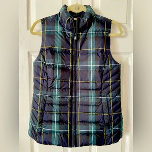 Talbots Down Filled Plaid Puffer Vest